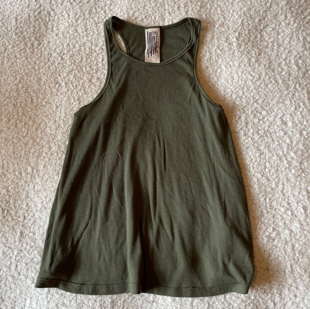 Free People Olive Green Women's Tank Top L